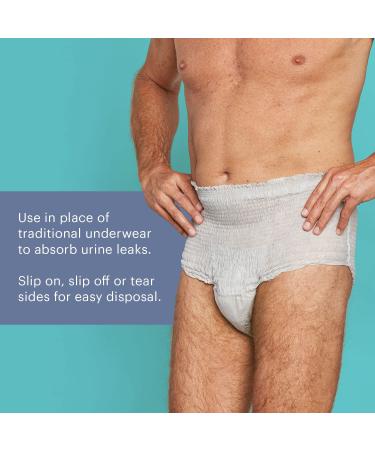Premium Maximum Plus Pull Up Underwear for Men - Absorbent Bladder Protection - Sleek Invisible Fit - Grey - Small/Medium - 80 Count Pack - Buy Online on GoSupps.com