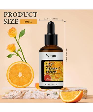 Ourdort Vitamin C facial serum 50 ml vitamin C serum antioxidant shine serum with hyaluronic acid vitamin E antiimperfections antiwrinkle eye contour illuminated smooth - Buy Online on GoSupps.com