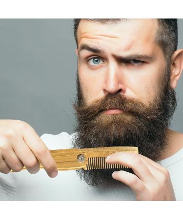 Premium Sandalwood Folding Beard Comb for Men | Antistatic Eco-Friendly & Perfect for Grooming - Buy Online on GoSupps.com