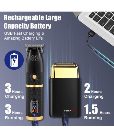 Professional Men's Hair Trimmer and Foil Shaver Kit | Cordless Clippers with LCD Display | Black Gold Zero Gapped Hair Trimmer | Perfect Gifts for Men - Buy Online on GoSupps.com