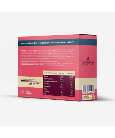 Crispy Cranberry Protein Bars 15g protein per bar Low sugar & gluten free 7 ultra-delicious bars High in fiber Independent laboratory tested Made in France - Buy Online on GoSupps.com
