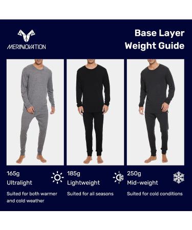 Merino Wool Base Layer Top for Men - 100% Merino Wool Thermal Shirt (Charcoal, XXL) - Buy Online on GoSupps.com