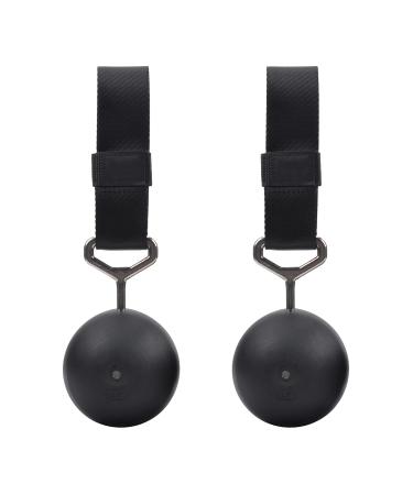 FITactic Rock Climbing Solid Training Cannonball Bomb Power Pull Up Ball Hold Grips for Straps for Finger, Forearm, Biceps, Back Muscles Black (3.5")