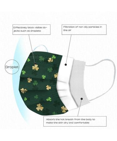 WEXCV 10-Piece St. Patrick's Day Mundschutz | Breathable Green Pattern Face Masks for Men & Women - Buy Online on GoSupps.com