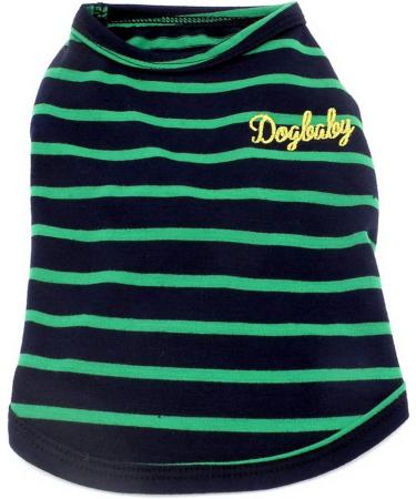 Buy Paidful Summer Clothing for Small Dogs & Cats - Classic Striped Cotton T-Shirts & Vests in XL Green for Puppies Boys & Girls - Buy Online on GoSupps.com
