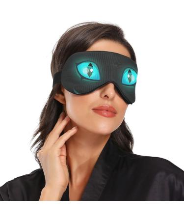 Haskirky Light Blocking Eye Mask - Adjustable Men and Women Travel, Yoga, Meditation - Black Cat Eyes Design for Office Deep Sleep Comfort - Buy Online on GoSupps.com