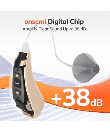 Hionec Rechargeable Hearing Aids for Seniors - Digital RIC Amplifier with Noise Cancelling & 90 Hrs Use - 6 Eartip Sizes - 3 Modes Switch - Buy Online on GoSupps.com