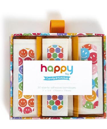 Shop Two's Company Happy Bandages - Gift Box Set of 30 | 3 Fun Patterns 4.25-inch Width Perfect for Any Occasion - International Shipping Available - Buy Online on GoSupps.com