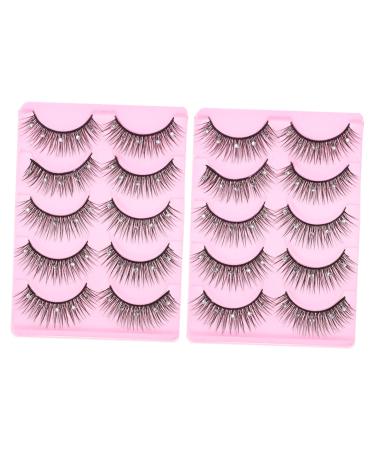 BIUDECO 10 Pairs Diamond False Eyelashes Fluffy Fake Lashes Women Extension Eyelashes Makeup Eyelashes Decore Colorful Decor Rhinestone Eyelashes Cross Rhinestones 3d Chemical Fiber