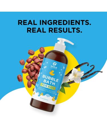 Sulfate Free Kids Bubble Bath 16oz - Vanilla Lavender Relaxing Bubble Bath for Kids with Chamomile and Calendula Oils - Moisturizing Nighttime Blend for Toddlers - Extra Foamy Kids Bath Soap - Buy Online on GoSupps.com