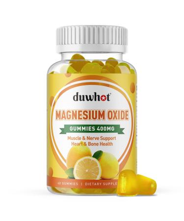 Magnesium Oxide Gummies 400mg Magnesium Oxide Chewable Supplement for Adults & Kids Nerve Muscle Bone & Heart Support Non GMO Pectin Vegan 60 1