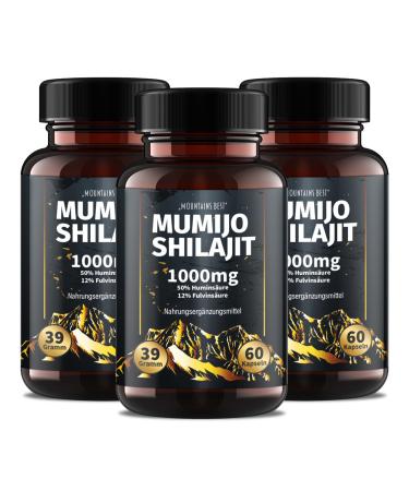 New: Saint Nutrition Mumijo Shilajit 1000 mg 50% humic acid 12% fulvic acid - original capsules extra high dose the black gold Himalayas rich in minerals - 180 pieces 180 pieces (1 Pack)