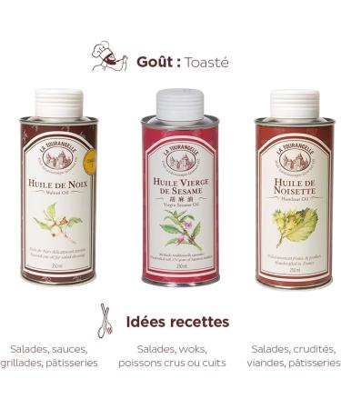 La Tourangelle - Set of 3 dried fruit oils - Walnut oils hazelnut sesame - Toasted flavor - Gift idea - Premium oils - 3x25 - Buy Online on GoSupps.com