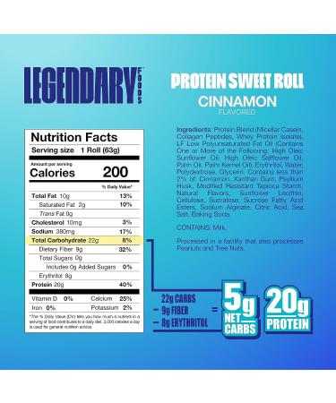 Legendary Foods Sweet Roll Cinnamon 8/box - Buy Online on GoSupps.com