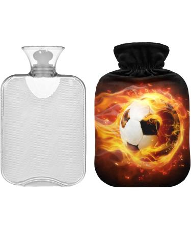 Naanle Fire Football Hot Water Bottle - 1L Transparent Heat Bottle for Bed & Pain Relief | Ideal Hand & Feet Warmer | International Shipping - Buy Online on GoSupps.com