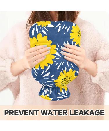 Floral Hot Water Bottle 1L - BPA Free Small Hot Water Bag for Pain Relief & Hot/Cold Compress - Buy Online on GoSupps.com