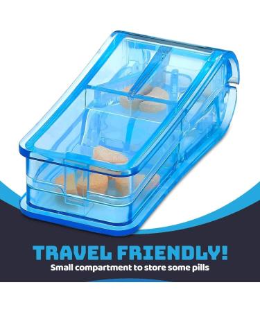 Lot de 3 coupe-pilules Concasseur et coupe-comprim s en V Grip pour vitamines petites et grandes pilules et m dicaments S parateur de pilules transparent avec tui diviser (2) Bleu + (1) Transparent - Buy Online on GoSupps.com