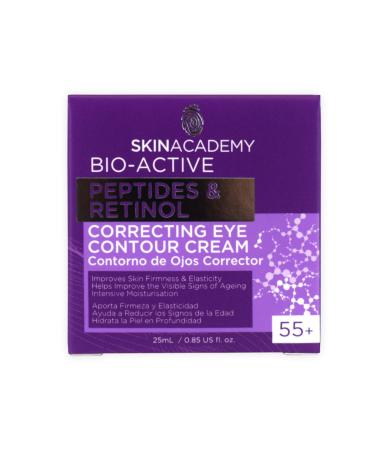 Skin Academy Bio-Active | Peptides & Retinol Correcting Eye Contour Cream | 55+ Improves Skin Firmness | 25ml