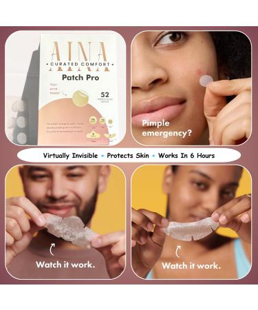 AINA Hydrocolloid Pimple Patches - Invisible Acne Spot Dots | Clear Natural Zit Patches | 48 Dots + Bonus Chin & Nose Patches - Buy Online on GoSupps.com