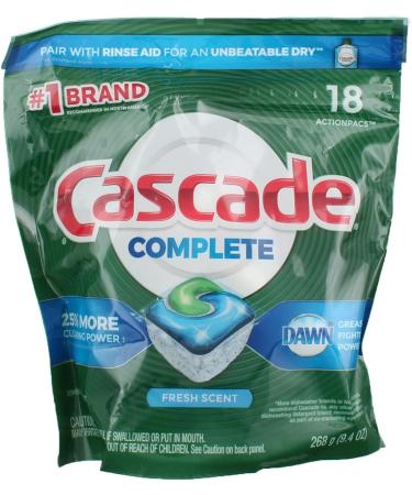 Buy Cascade CMPLT Pods 18PK - Best Dishwasher Detergent for Sparkling Clean Dishes | Fast International Shipping - Buy Online on GoSupps.com