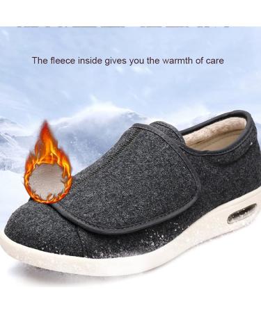 Men's Diabetic Medical Shoes for Swollen Feet - Adjustable Large Size, Non-Slip Walking Shoes for Heel Pain Relief - Blue - Buy Online on GoSupps.com