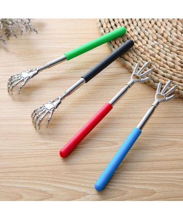 3-Piece Stainless Steel Telescopic Back Scratcher Set - Rubberized Handle for Instant Itch Relief | Available in Black Red & Blue - Buy Online on GoSupps.com