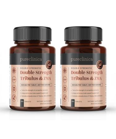 Double Strength Tribulus and ZMA (909mg - 40% Saponins with Copper Boron & Black Pepper) x 360 Tablets - 1 Year Supply 360 Count (Pack of 1)