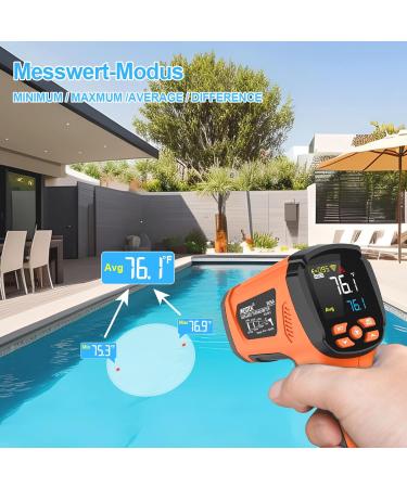 Infrared Thermometer Mestek -40 C to 1600 C | Digital Laser Temp Gun with K-Probe | Touchless LCD Alarm | Adjustable Emission - Ideal for Kitchen & Industrial Use - Buy Online on GoSupps.com