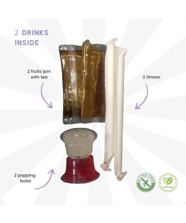 MiruMiru - Bubble Tea Kits - Green Apple Pearl & Strawberry Nectar & Jasmine Tea Drinks & Straws included (12 drinks) - Buy Online on GoSupps.com