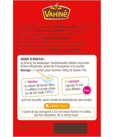VAHIN - Levure Du Boulanger Classique - Id ale Pain et Brioches - 6 sachets de 8g - Buy Online on GoSupps.com