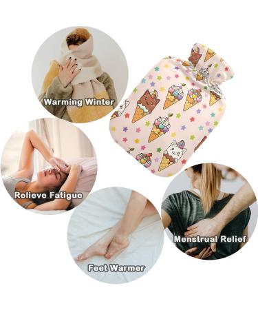 Naanle Ice Cream Cat Hot Water Bottle - 2L Transparent Thermal Relief for Bed Hand & Foot Pain - Heat & Cold Therapy - Buy Online on GoSupps.com