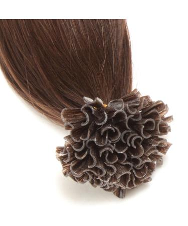 25 x 1.0g Indian Remy Hair Extensions U-Tip Keratin Bond 45 cm #02 Dark Brown - 100% Real Hair Strands - Buy Online on GoSupps.com