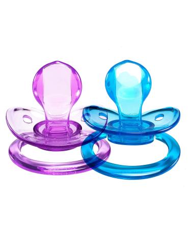 LittleForBig BigShield Adult Sized Pacifier Candy Gloss Pacifiers Set - Blue and Purple Blue & Purple