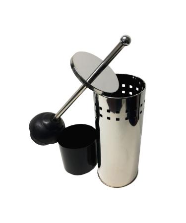 Toilet Plunger with Concealed Holder, Durable Plunger for Toilet, Plungers for Bathroom, No Splash Back, Long Handle, Punch Line Toilet Plunger and Holder for Bathroom - Chrome Finish Chrome 1