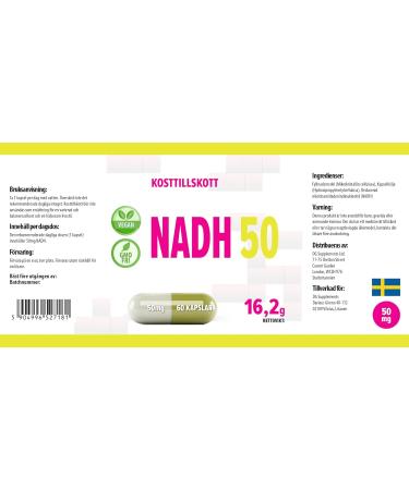 Hepatica NADH 50mg 60 Vegetable Capsules Tested by a Third Party Laboratory Gluten Free and GMO Free - Buy Online on GoSupps.com