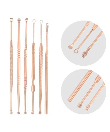 VOCOSTE 6Pcs Stainless Steel Ear Cleansing Tool Set with Storage Case - Rose Gold Tone | Ear Care Kit - Buy Online on GoSupps.com