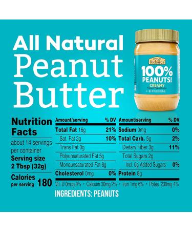 Crazy Richard Creamy Peanut Butter 16 oz (4 Pack) - 1 Pound Creamy Peanut Butter - Buy Online on GoSupps.com
