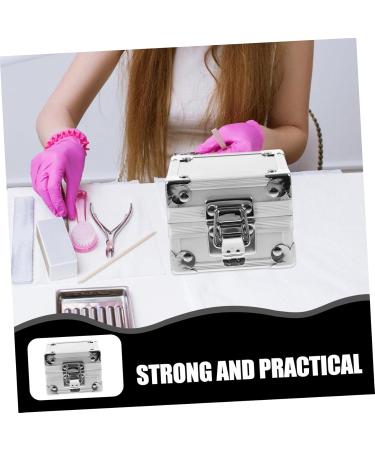 Nail Art Storage Box Drill Organiser Manicure Drill Box Storage Box for Manicure Polisher Nail Drill Organiser Tool Holder Zinc Alloy Grinding 9.00X7.50X6.00CM silver - Buy Online on GoSupps.com