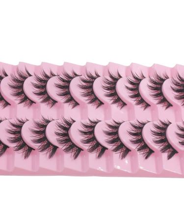 Shop AUGENL 10 Pairs Cute Japanese Style False Eyelashes - Thick Eye Lash Extensions for Cosplay & Anime Makeup - Reusable Manga Eye Makeup Tools (H03 - Buy Online on GoSupps.com