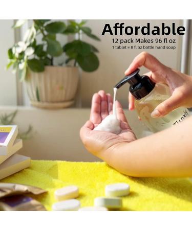 Foaming Hand Soap Tablet Refills - 12 Count- 96 fl oz total (12x 8 fl oz) - Eco-Friendly Foaming Hand Soap Refill - Gentle on Hands Kind to Earth - Variety Fragrance Pack Coconut Lemon Lavender - Buy Online on GoSupps.com