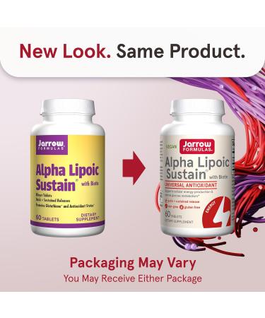 Jarrow Formulas Alpha Lipoic Sustain with Biotin - 300 mg Antioxidant Dietary Supplement 60 Vegan Tablets for Optimal Health - International Shipping Available - Buy Online on GoSupps.com