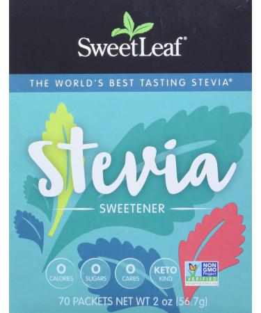 SweetLeaf Stevia Sweetener, Natural, 70 Count (Pack of 1) Old Version 70 Count (Pack of 1)