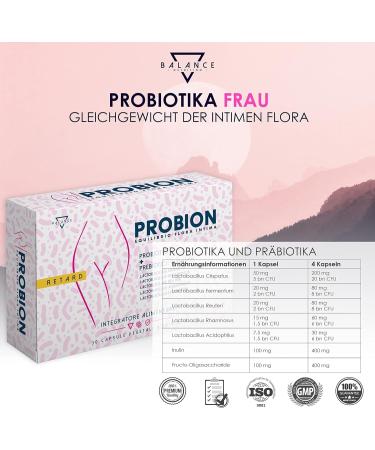 Balance Nutrition Vaginal Probiotics - Lactic Acid Bacteria Supplements for Optimal Vaginal Flora | Prebiotics | 30 Capsules - Buy Online on GoSupps.com