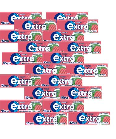 VIMIX Extra Watermelon Flavour Sugar Free Chewing Gum 10 Pieces 14g - Watermelon Flavour Sugarfree Chewing Gum with Sweeteners (20 Packs)