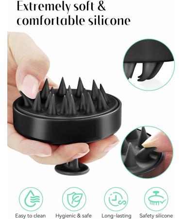 Heeta Scalp Massage Brush for Wet & Dry Hair - Soft Silicone Shampoo Brush for Gentle Head Massage - Black 04 - Buy Online on GoSupps.com