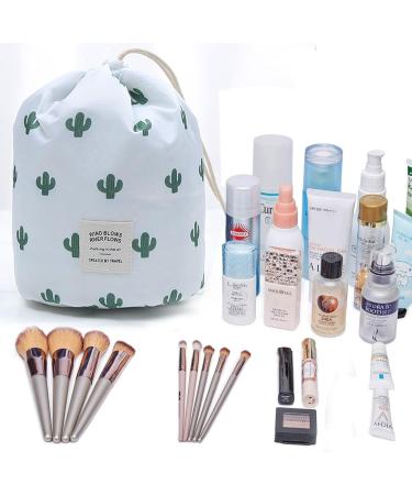 Portable Makeup Bag & Toiletry Organizer Pouch for Women - Cactus + Leaf Foldable Travel Cosmetic Bag - Buy Online on GoSupps.com