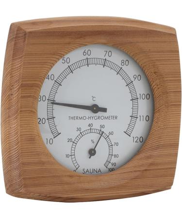 Handmade Cedar Wood Sauna Room Hygrometer | 2-in-1 Thermo Hygrometer with Clear Scale for Accurate Temperature & Humidity Measurement - Buy Online on GoSupps.com