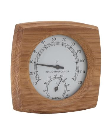 Handmade thermo-hygrometer made of cedar wood For monitoring and relaxing the sauna room climate