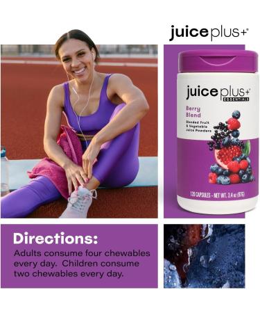 Juice Plus+ Berry Blend Soft Chews (Chewables) - Daily Nutrition from 12 Plants with Whole Fruit, Vegetable, & Berry - Raspberry, Bilberry, Blueberry, and More! for Adults and Kids - (1-mo, 30 Chews) - Buy Online on GoSupps.com