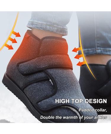 Winter Men's Extra Wide Diabetic Shoes with Arch Support - Orthopedic Slip-on Sneakers for Swollen Feet with Adjustable Closure | Size 7 - Buy Online on GoSupps.com